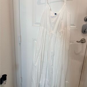 Old Navy Women’s Plus Size 2X White Dress Long Spaghetti Strap Pockets